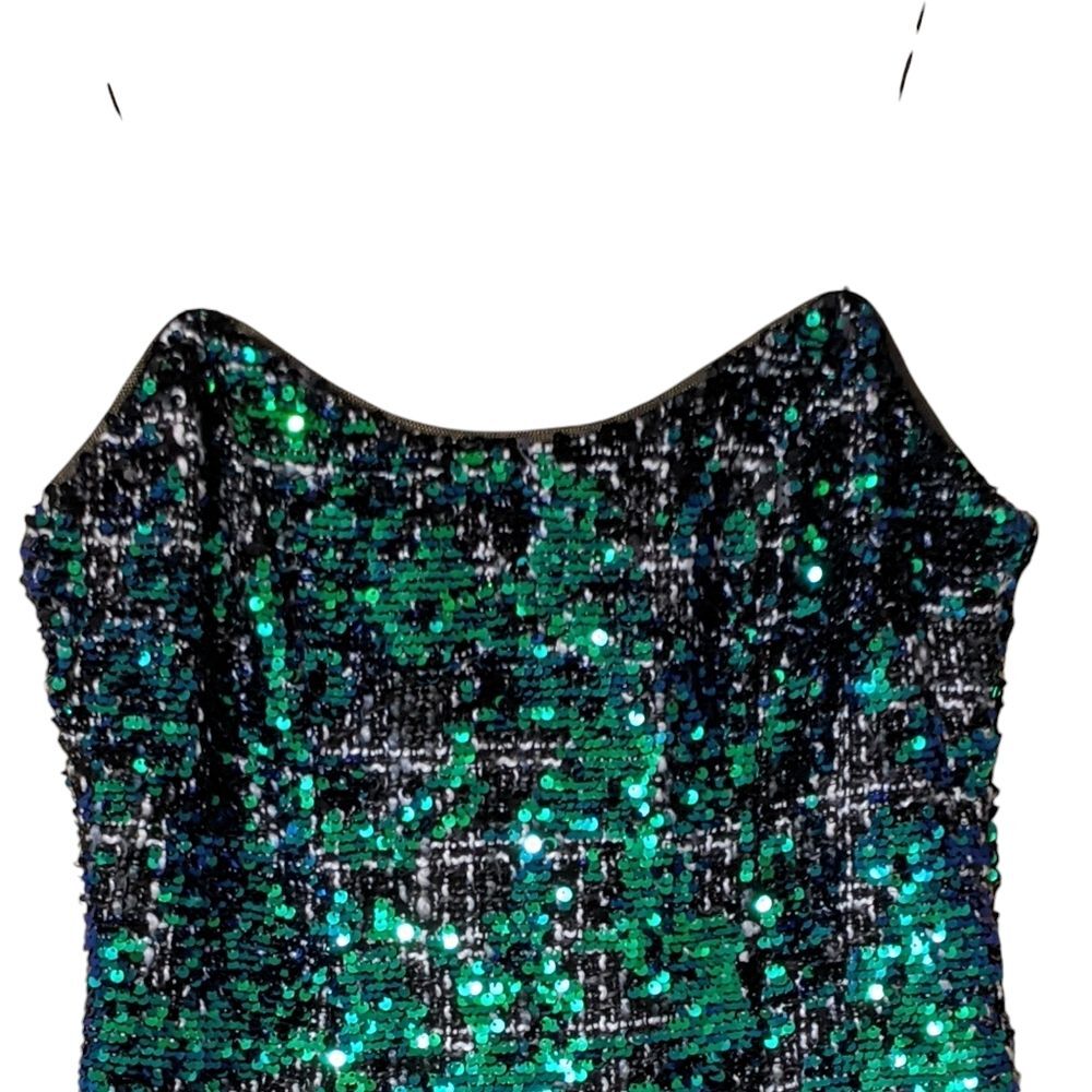 Adrianna Papell sequin tweed dress size 4 spaghetti strap party event wedding - Picture 8 of 11